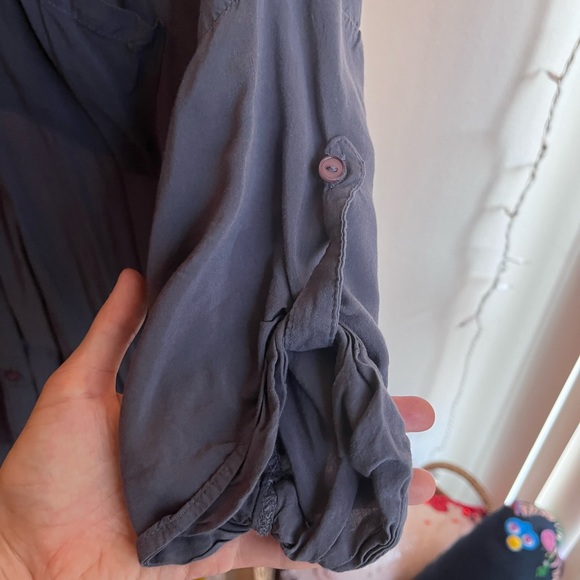 Vintage 100% Rayon Button Down Blue Shirt - Picture 5 of 13